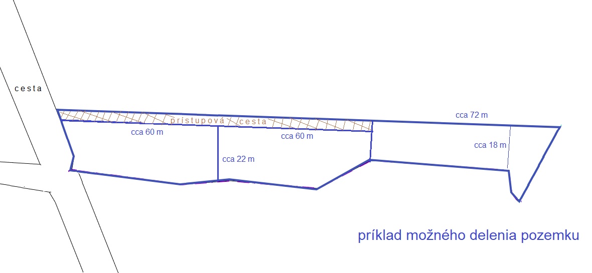 Pozemky v obci Ptičie, 3 km od Humenného.